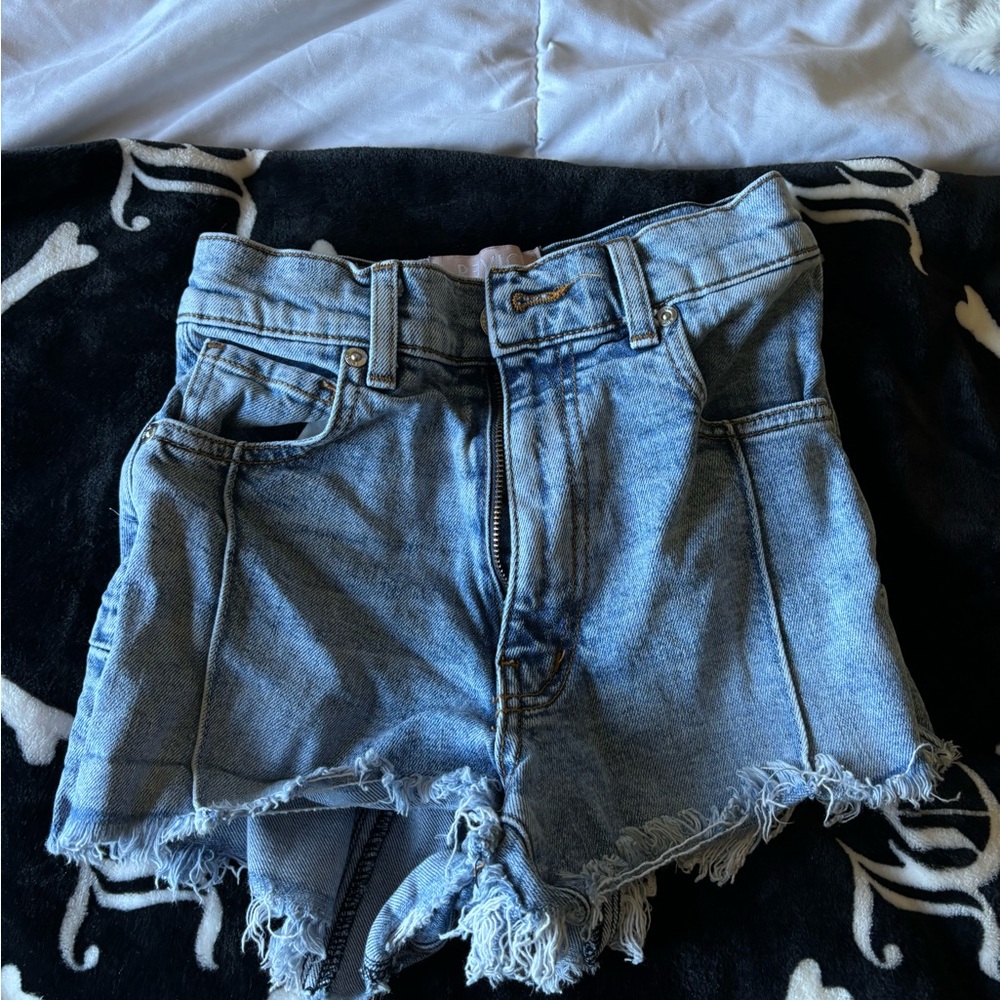 REVICE High Waist Blue Denim Shorts